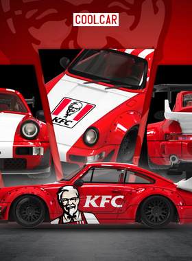 CC1:64 保时捷964 H300拖车套装 KFC系列仿真合金汽车模型