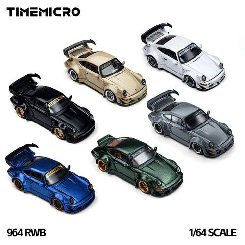 TM×PSC1:64 RWB964 黑 白 米素色合集 仿真合金车模  收藏 摆件