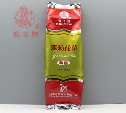 中茶湖南猴王牌茉莉花茶特级浓香型新茶100g袋装