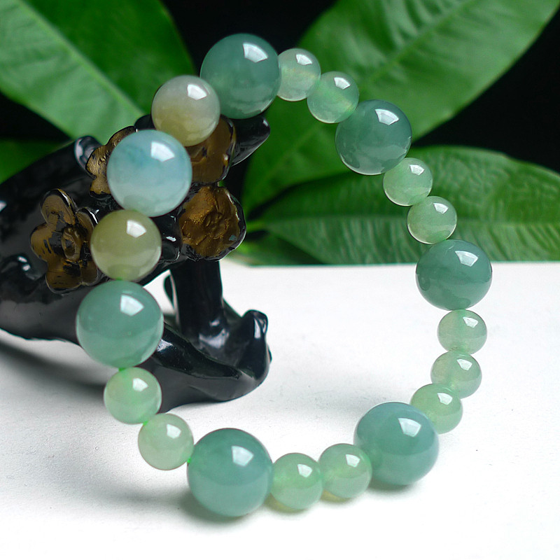 天然缅甸A货翡翠老坑冰润双彩圆珠手串手链有证书男女款送礼佳品,珠宝/钻石/翡翠,手链/手串,淘宝优惠券,粉丝福利购,淘宝优惠卷