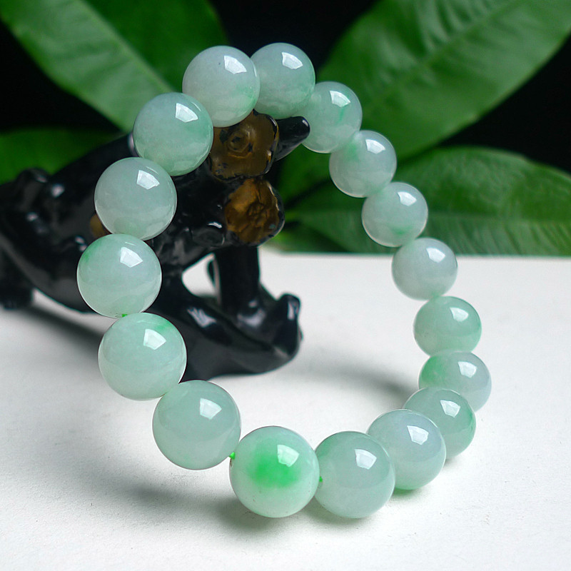 天然缅甸A货翡翠老坑冰润飘绿圆珠手串珠链带证书男女款玉石手串,珠宝/钻石/翡翠,手链/手串,淘宝优惠券,粉丝福利购,淘宝优惠卷