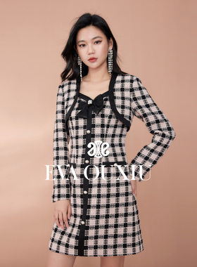 【限时直降】伊华欧秀连衣裙千金小香风复古花纱修身裙43KAQ5150