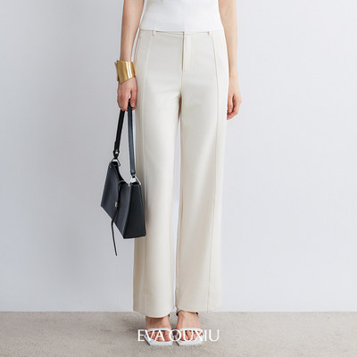 【限时直降】伊华欧秀垂感仿醋直筒休闲裤修腿显瘦长裤52WAK6112