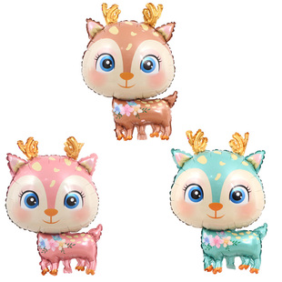 网红ins风卡通森蒂鹿梅花鹿气球小鹿儿童女孩生日派对布置装饰