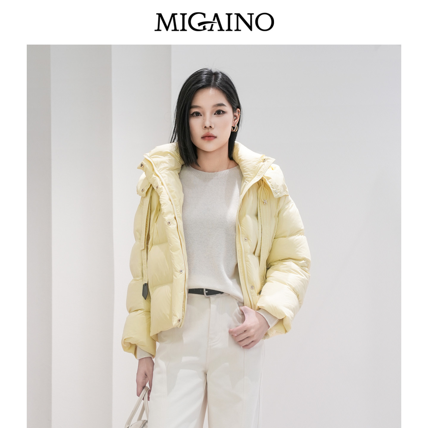 Migaino曼娅奴女装秋冬新款时尚减龄90白鸭绒保暖羽绒服MP42IA033