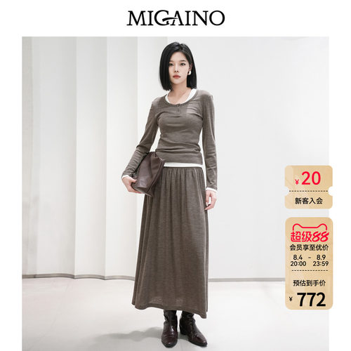 Migaino曼娅奴女装春季新款休闲风显瘦百搭半裙三件套MQ12MC007