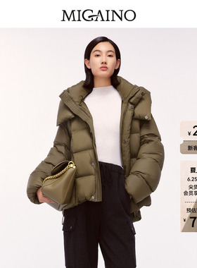 Migaino曼娅奴女装冬季新款休闲复古短款羽绒服MO42IA055