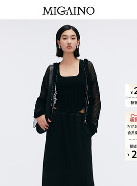 【商场同款】Migaino曼娅奴新款黑色镂空外套上衣女MP12JK261