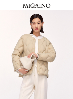 Migaino曼娅奴女装冬季新款薄款优雅保暖羽绒外套MO42IA053