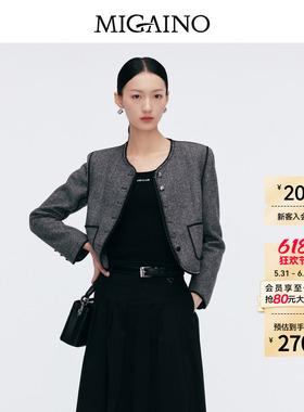 Migaino曼娅奴女装早春新款修身显瘦百搭打底毛衣MP12WH266