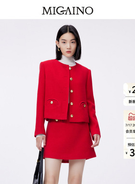 Migaino曼娅奴短外套女早春新红小香风外套MO12SC011