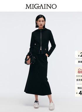 Migaino曼娅奴女装春新款休闲运动外套半裙两件套MP12MC009