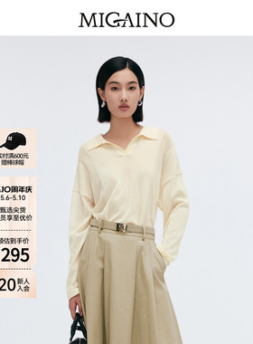 【商场同款】Migaino曼娅奴女装新款轻薄休闲针织衫MP12KW240