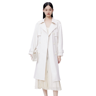 Migaino曼娅奴风衣春季新款双排扣中长款风衣外套MO12HB017