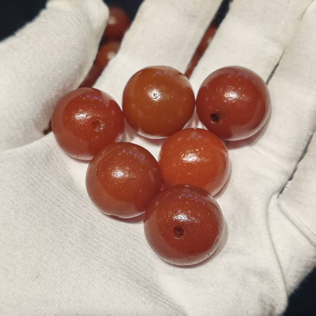 风化包浆红玛瑙糖球唐球