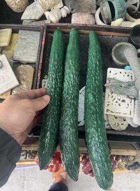 玉石雕刻青瓜摆件寓意长寿常青