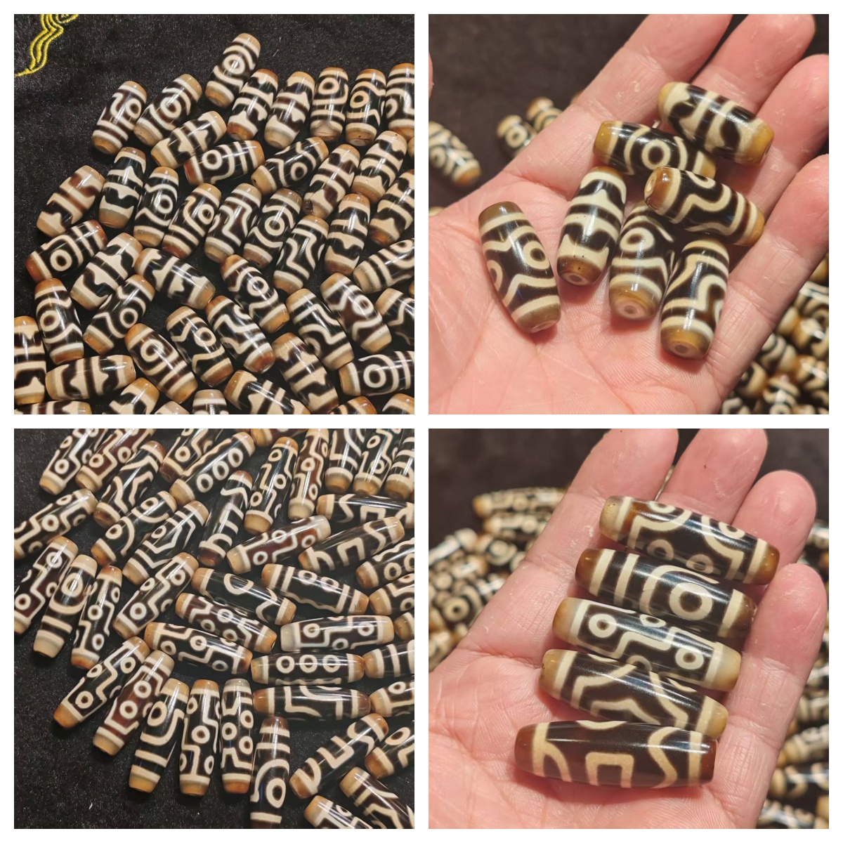 牙黄玛瑙天珠30-40mm台湾工艺二三六九眼双虎牙等风化散装配珠