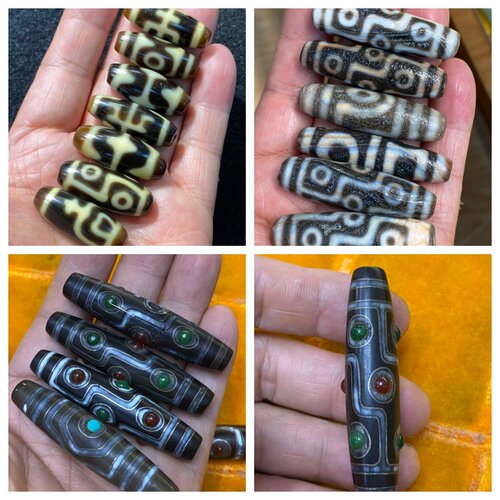 台湾工艺上肯牙黄玛瑙天珠