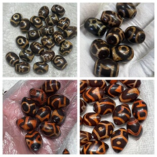 红肉金黑钙化达洛玛瑙天珠台湾工艺风化包浆藏式散珠手链项链配珠