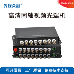 2路4路8路16口同轴高清影片光端机转换器TVI CVI AHD转光纤收发器