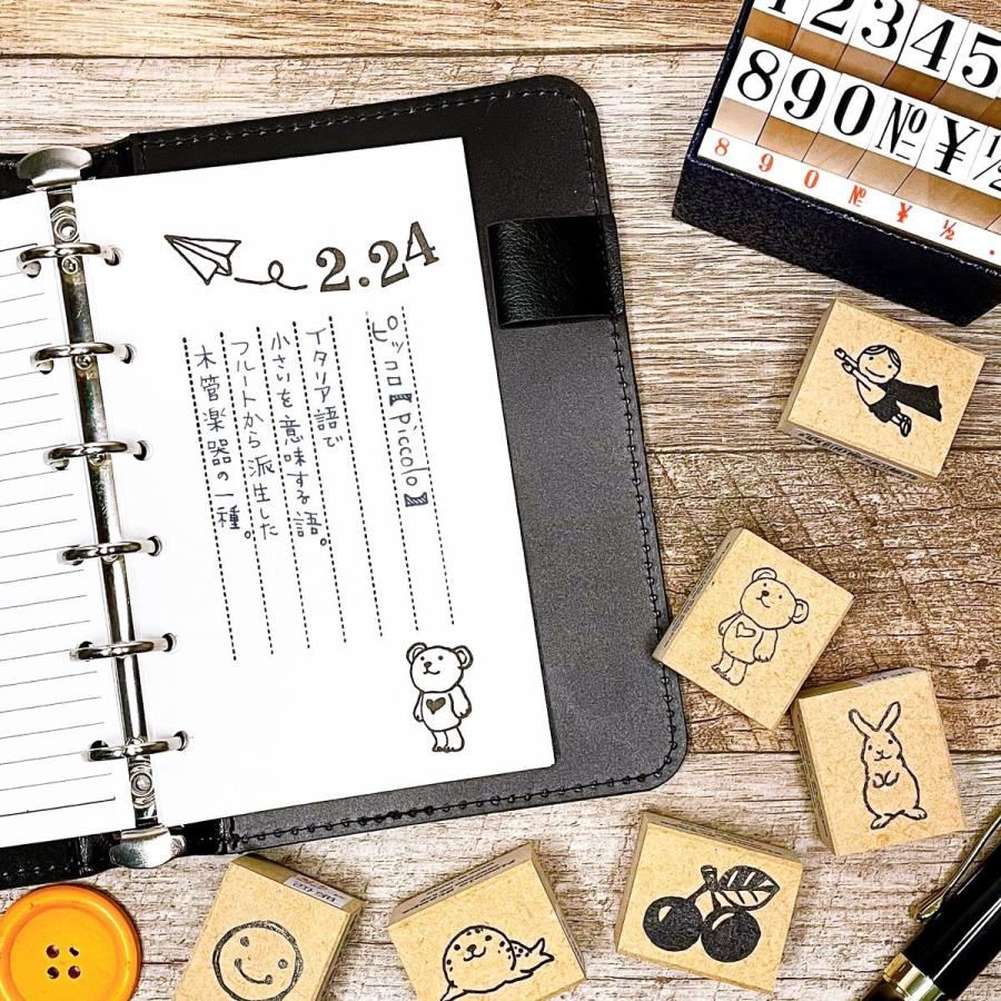 日本Kodomo no kao田园木质印章piccolo童趣简笔