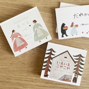 蘑菇屯 cozyca表现社necktie女孩便签本便笺便条小本子 日本进口