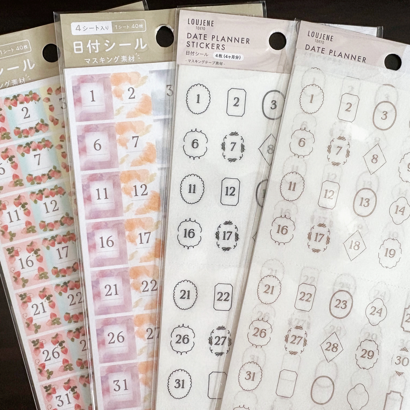 日本复古日付数字标记贴纸