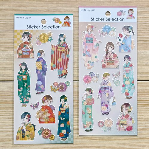 日本gaia和服女孩女生服饰贴纸