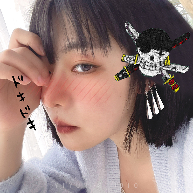 YIYUN原创手作银色版索隆同款耳