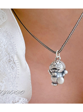 机器猫叮当猫项链纯银