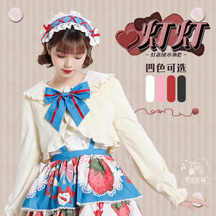 灯灯小外套原创lolita独立设计百搭可爱灯芯绒复古短款荷叶边长袖