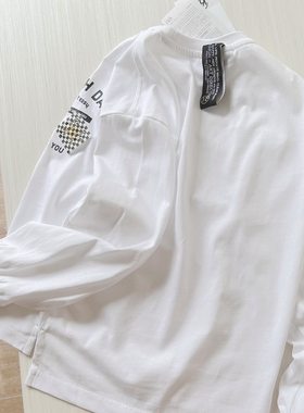 纯棉捉袖薄款长袖上青少年潮t