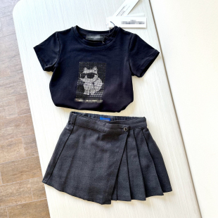 14岁 连仿走光裤 出口法国童装 百褶裙裤 女童学院风短裙 夏季