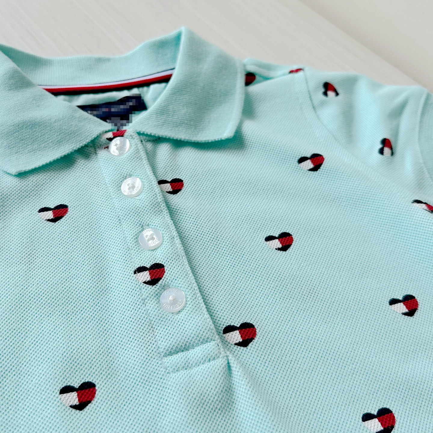 2-14岁 出口美国童装 夏季珠地棉翻领A字裙 女童爱心短袖连衣裙