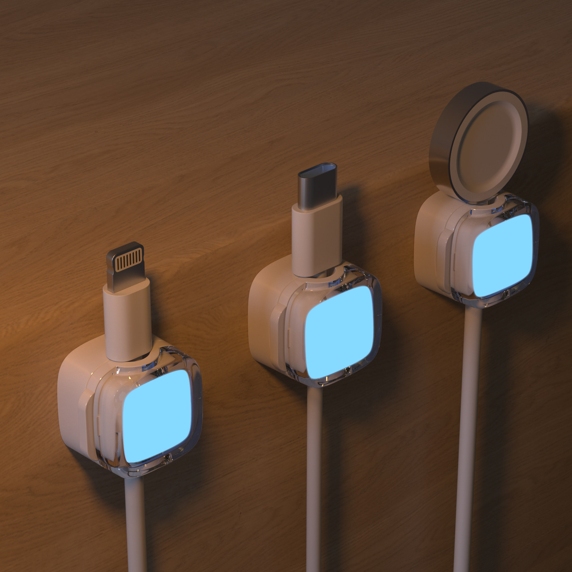 夜光磁吸桌面理线器数据线收纳