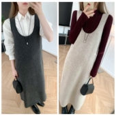 U领无袖 毛绒冬日氛围 自留实穿主义 针织裙直筒百搭背心裙连衣裙
