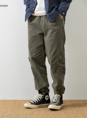 LFH写意 美式复古工装裤男春季新款休闲裤男士宽松潮牌束脚九分裤