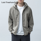 新款 LFH写意 可特灯芯绒硬壳结构弧线拼接连帽风衣秋季 男宽松外套