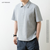 320g动力棉POLO衫 男生短袖 夏季 LFH写意 美式 休闲宽松口袋翻领T恤
