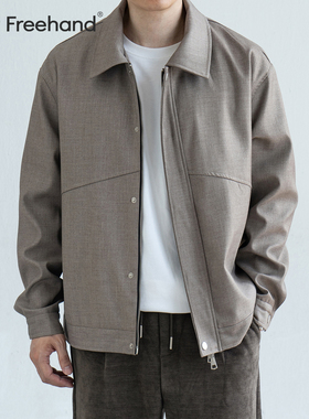 LFH写意 日系复古老钱风夹克男装复合75D针织底布休闲外套男