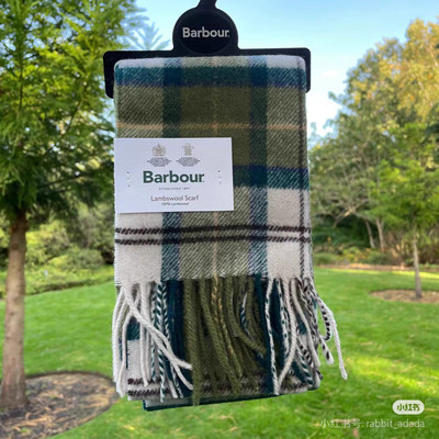 BARBOUR经典苏格兰格纹羊毛围巾