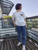 上海现货英国Harris Tweed哈里斯复古口袋白T恤男女米奇迪士尼图