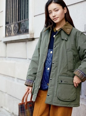 英国Barbour OS bedale男女保暖棉服外套巴恩风夹克棉衣mca1121