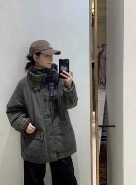 英国Barbour OS bedale男女保暖棉服外套巴恩风夹克棉衣mca1121