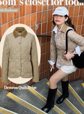 上海现货Barbour Deveron休闲女士秋冬菱形格保暖绗缝夹克LQU1012