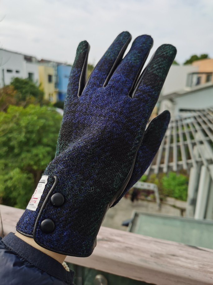 上海现货英国Harris Tweed哈里斯粗花呢男士女士加绒触屏手套礼物