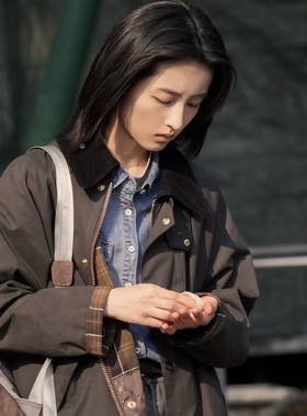 现货barbour os transport女士油蜡外套涂蜡夹克LWX1410张子枫款