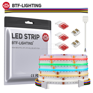 FCOB七彩RGBCCT自粘24V超薄COB灯条RGBCW吊顶背景墙无光斑LED灯带