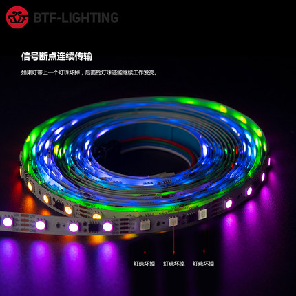 LED全彩TM1934断点续传MADRIX灯带可编程KTV亮化流水追逐幻彩灯条