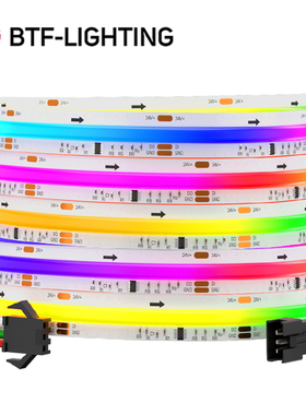 24V柔性FCOB幻彩LED灯条WS2811RGB全彩720灯编程流水COB匀光灯带